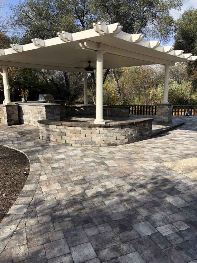lattice-cover-concrete-patio South Bay Area patio with custom lattice cover and concrete flooring.